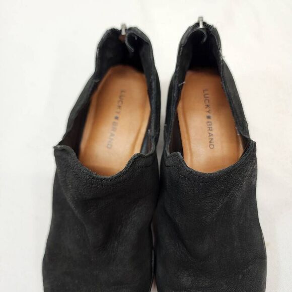 Lucky Brand Women's 7.5 Fenley Ankle Bootie Black Suede Boho - Picture 7 of 9